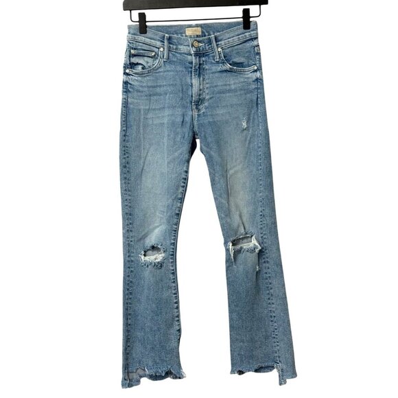 Mother The Insider Crop Step Chew Jeans in Drinking By The Pool Women's Size 25 - Picture 12 of 13